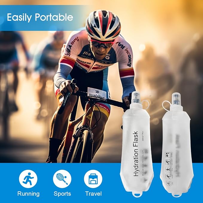 AXEN Soft Flask TPU Foldable Running Hydration Flask, Soft Collapsible Water - Image 3