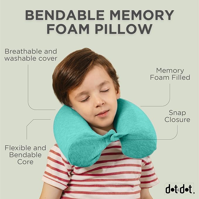 Dot&Dot Green Twist Memory Foam Kids Travel Pillow - Image 6