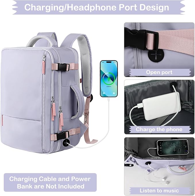 Hanples Large Travel Backpack for Women as Person Item Flight Approved - Image 7
