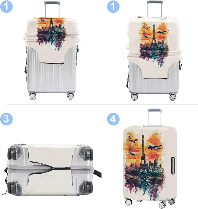 Luggage Cover Washable Suitcase Protector Anti-scratch Suitcase cover Fits - Image 4