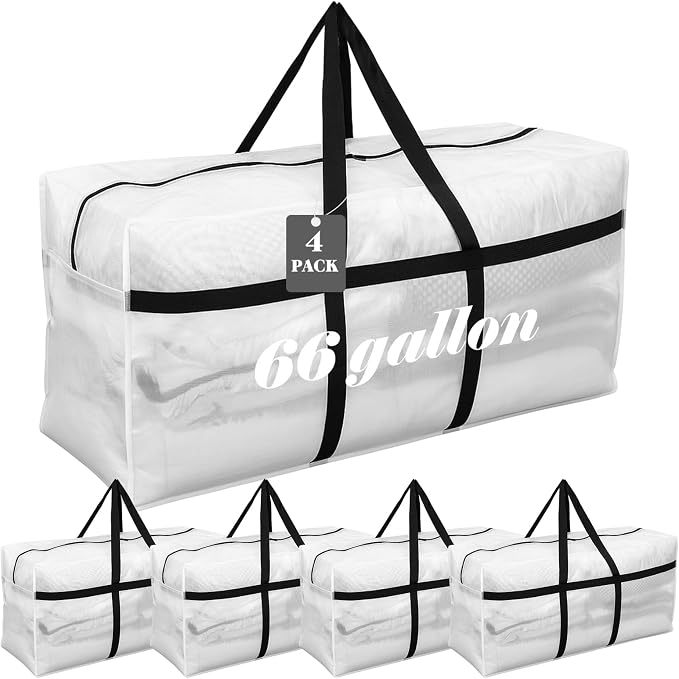 4 Pcs 66 Gallon Large Moving Bags by Clysee