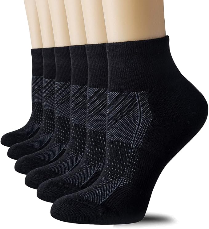 CS CELERSPORT 6 Pairs Women's Running Ankle Socks Athletic Sport Socks Cushioned by CSCELERSPORT