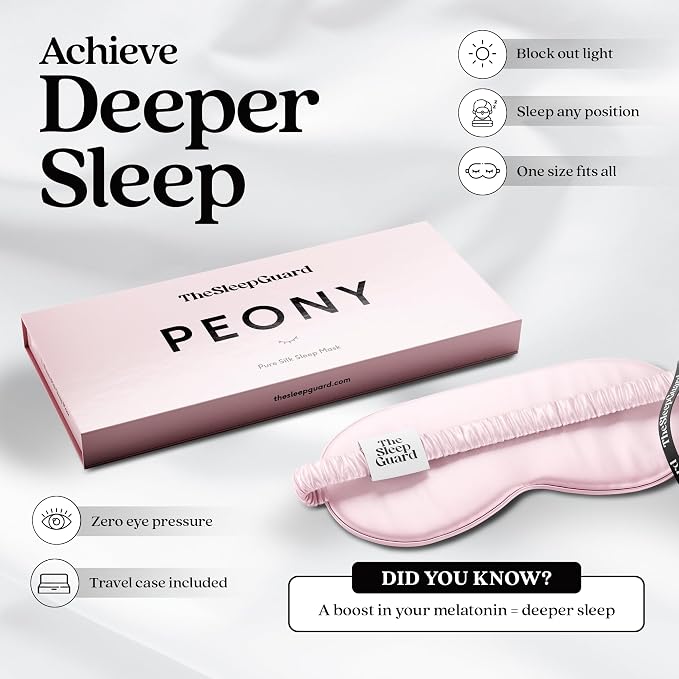 Pure Silk Sleep Mask Light Blocking Travel Essentials. Eye Masks - Image 3