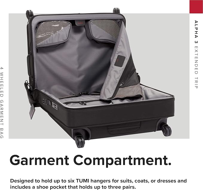 TUMI - Alpha Extended Trip 4 Wheeled Garment Bag - 4-Wheeled Clothing Bag - Image 7