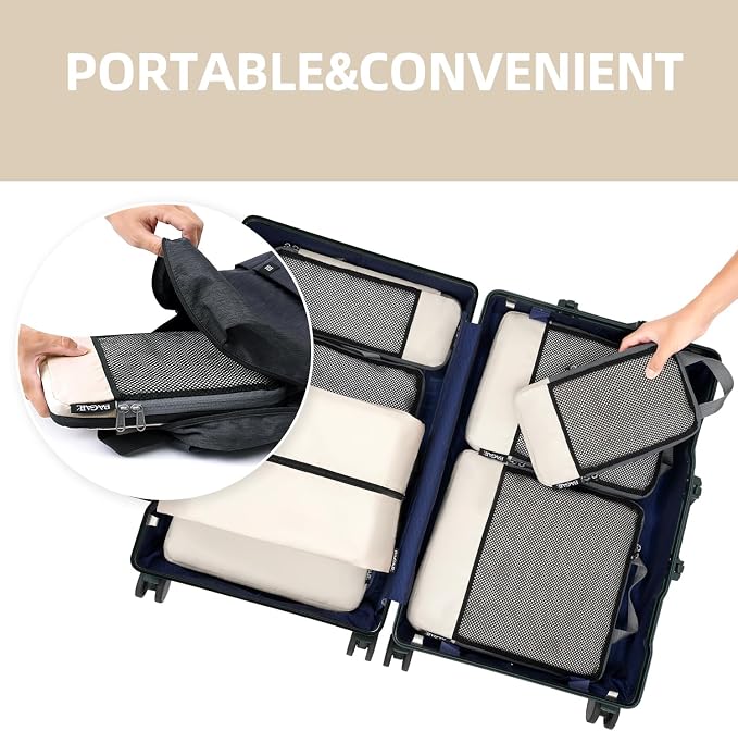 BAGAIL 4 Set/6 Set/8 Set Compression Packing Cubes Travel Accessories - Image 8