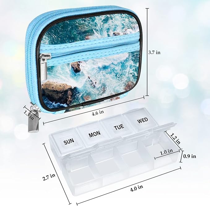 Serfeymi Weekly Travel Pill Organizer Pill Case - Image 2