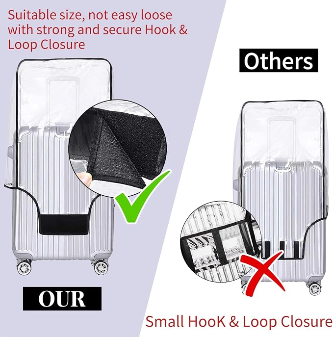 Yotako Clear PVC Suitcase Cover Protectors 24 Inch Luggage Cover - Image 3