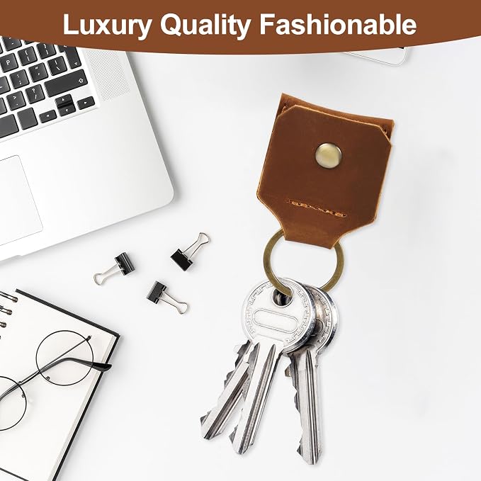 Jack&Chris Genuine Leather SD Card Holder Keychain, Anti-Shock Anti-Dust SD - Image 4