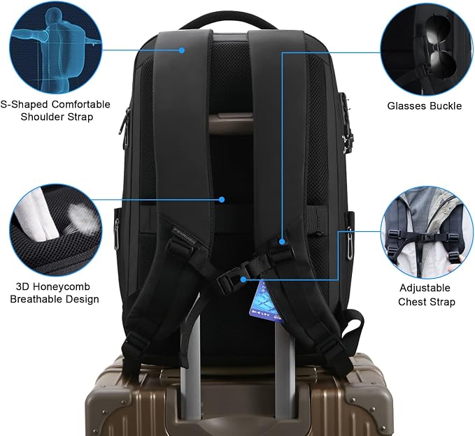 FENRUIEN Hardshell Backpack Expandable, Anti Theft Laptop Backpack - Image 5