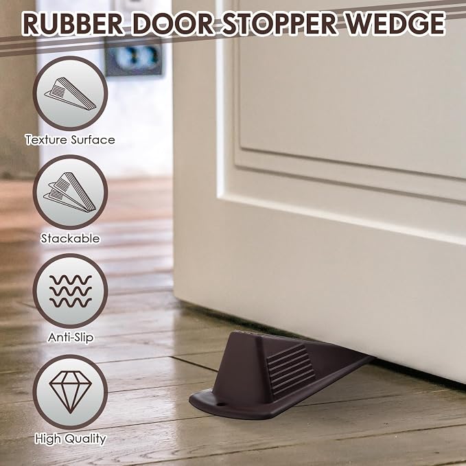 Frienda 2 Pcs Jumbo Door Stoppers Heavy Duty Door Stopper Tall up to 2inch Tall - Image 3