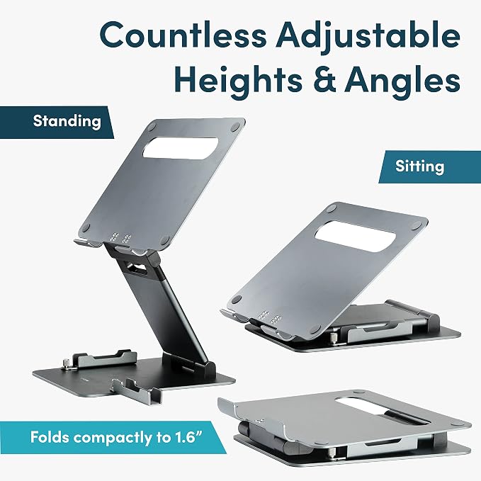 Ergonomic Laptop Stand for Desk, Adjustable Height up to 20", Laptop Riser - Image 3