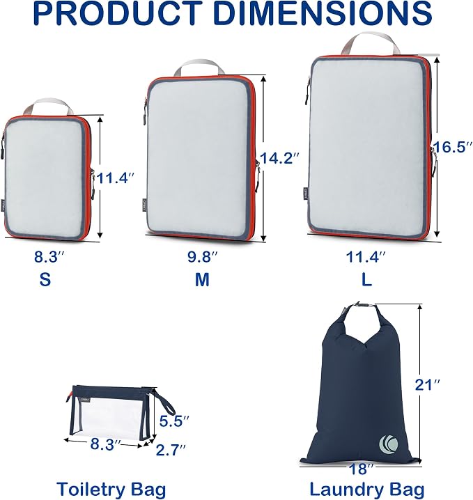 Cipway Compression Packing Cubes, See Through Mesh Luggage Organizer Bags - Image 4