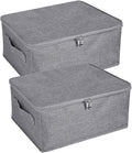 ANMINY 2PCS Storage Bins with Zipper Lids 13 Qt Lidded Fabric Storage Boxes by ANMINY