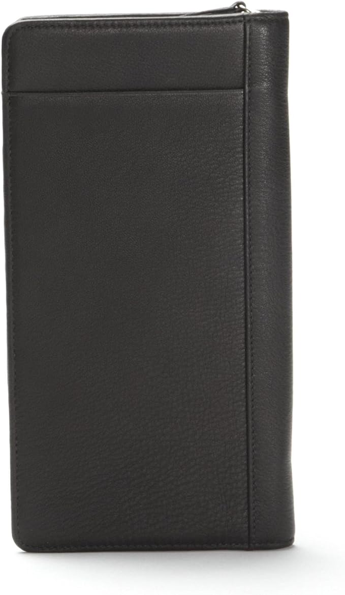 Leatherology RFID Black Onyx Travel Zip Organizer Wallet, Passport Holder - Image 4
