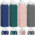 4pack Collapsible Water Bottles, 20.6oz Foldable Water Bottle BPA Free Reusable by POPDIGITO