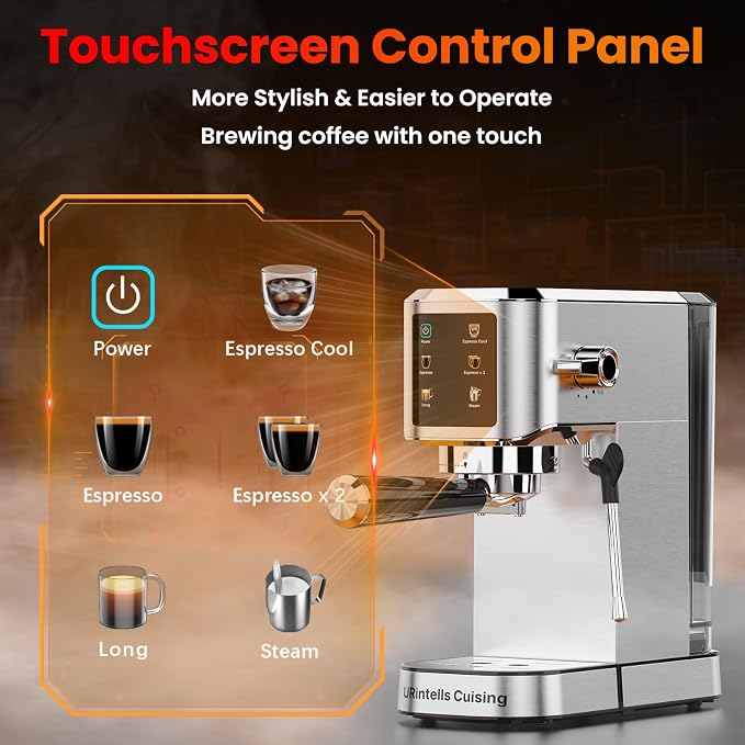 Espresso Machine 20 Bar, Touchscreen Espresso Maker - Image 2