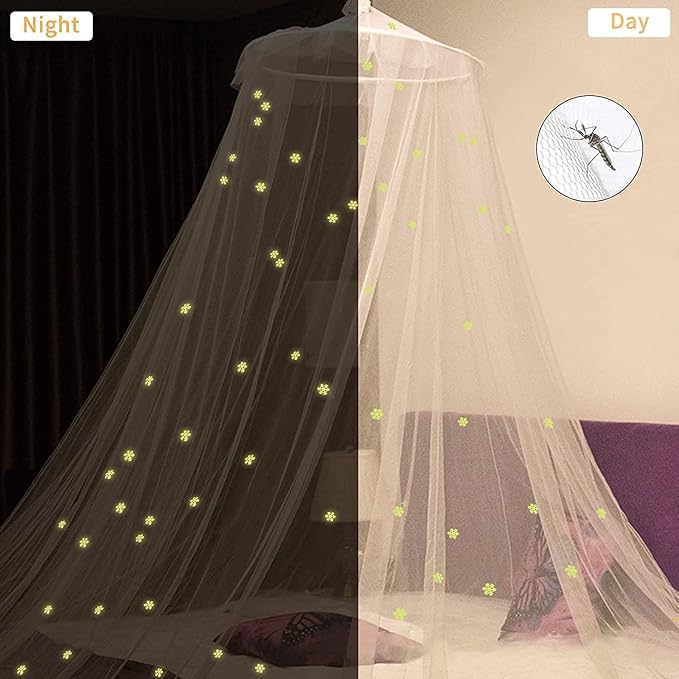 Mosquito Net for Bed, Large White Bed Canopy for Girls, Hanging Bed Net - Image 7