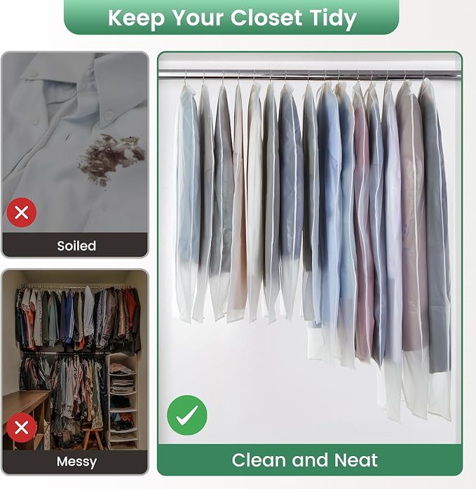 10 Pack Translucent Garment Bags - Image 4