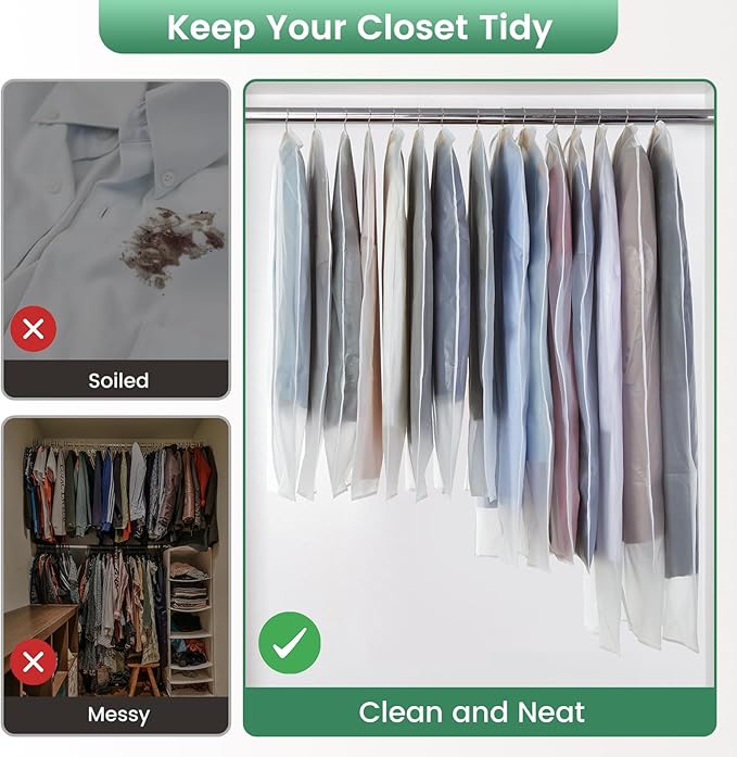 6 Pack Translucent Garment Bags - Image 4