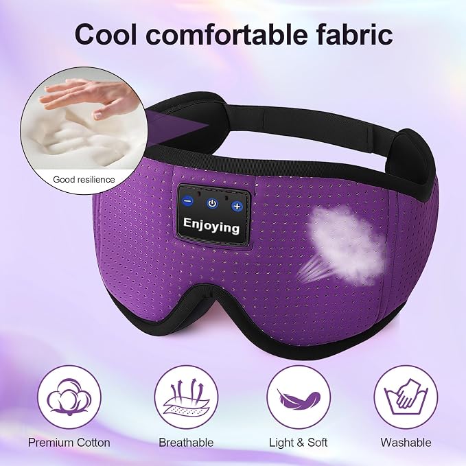 Sleep Headphones, Sleep Mask Bluetooth Wireless Music Eye Mask, Sleeping Mask - Image 3