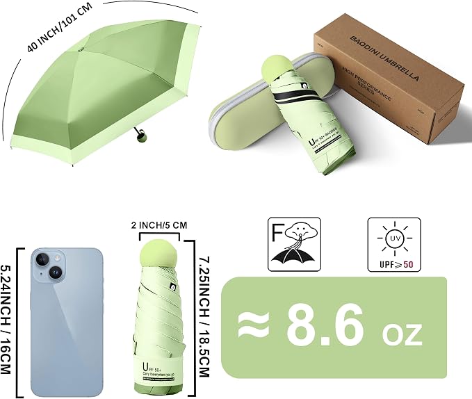 BAODINI Travel Mini Umbrella for Purse - Image 4