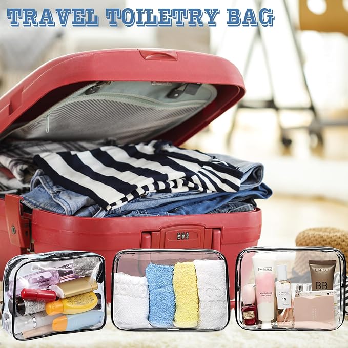 16 Pieces Clear Makeup Bags Bulk, TSA Approved Toiletry Bag - Image 7