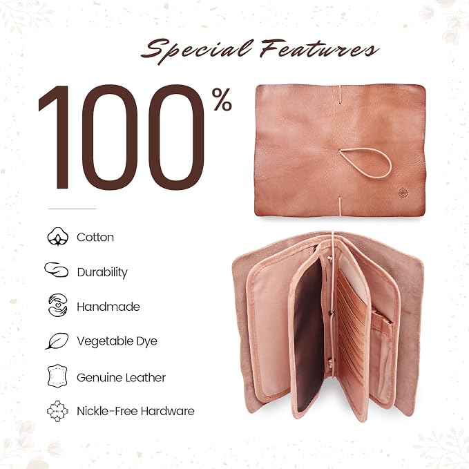 Genuine Leather Nomad Organizer Travel Wallet | Women's Wallet Clutch Passport - Image 5