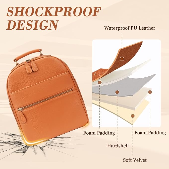 Small Camera Backpack, Classic PU Leather - Image 5
