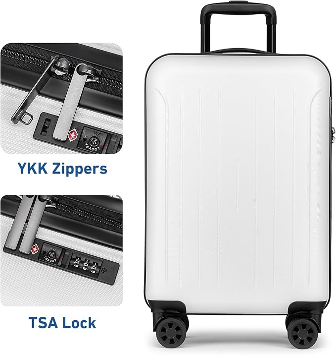KYME Suitcase Hardshell With Double Spinner Wheels, PC+ABS TSA Lock Travel - Image 2