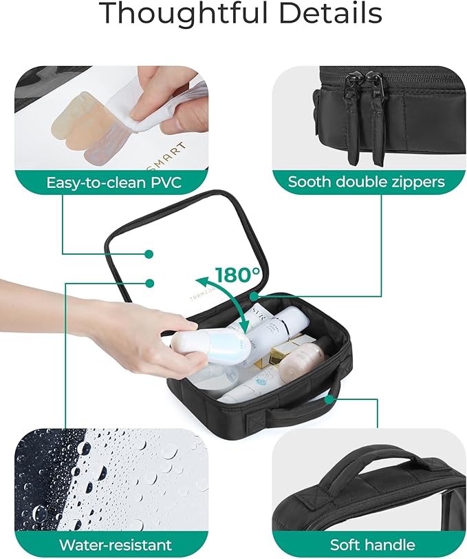 BAGSMART Clear TSA-Approved Toiletry Bag, 2 Pack Clear Makeup Bag - Image 4