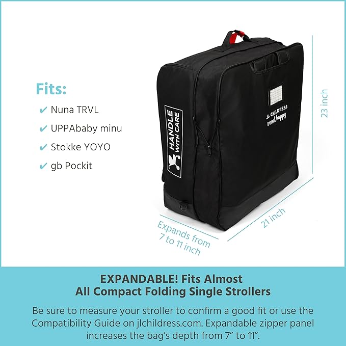 J.L. Childress Padded Compact Stroller Travel Bag - Image 3