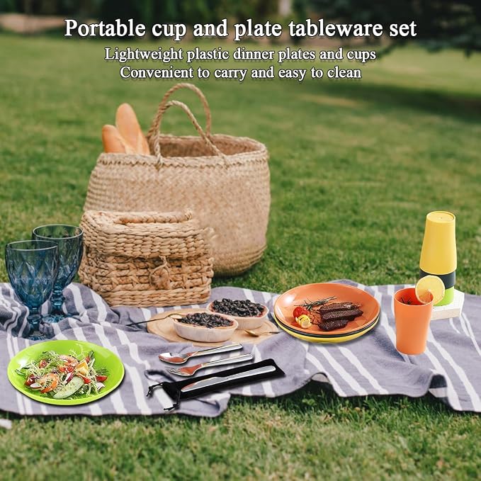 Evanda Camping Cutlery Set, Reusable Light Weight Mug, Plate and Stainless - Image 3