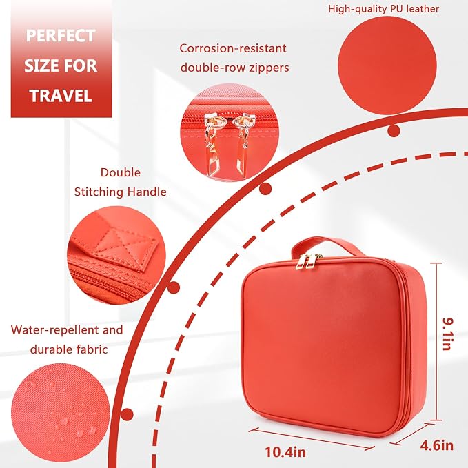 Travel Makeup Bag for Makeup Artists Large Makeup Case, - Image 3