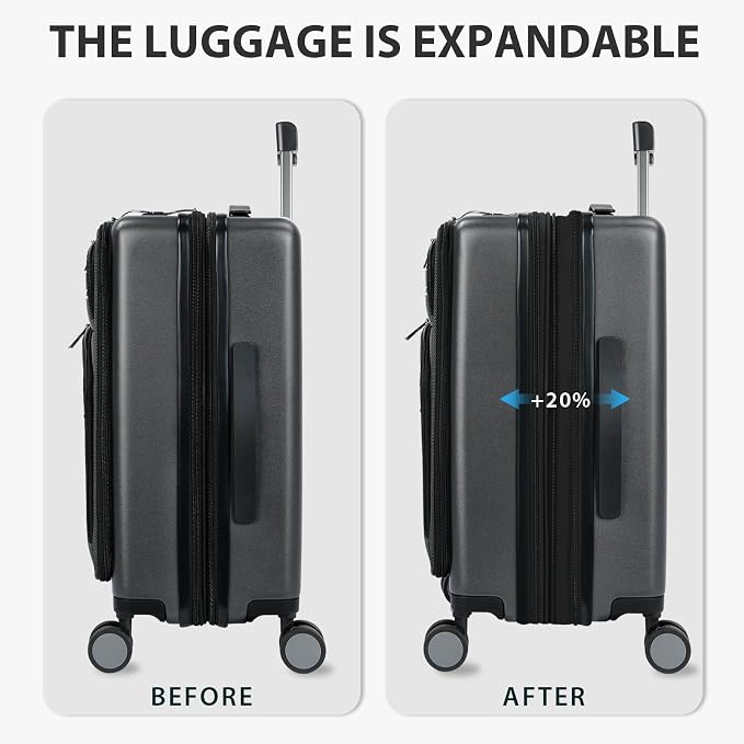 KROSER Hardside Expandable Carry On Luggage 22x14x9 Airline Approved - Image 5