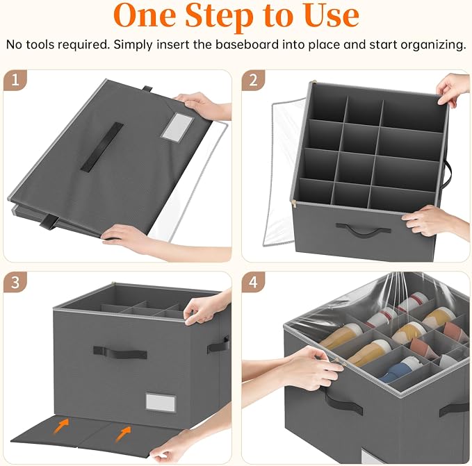3 Pack Shoe Organizer for Closet, Foldable Shoe Storage Containers, Fits up to - Image 7
