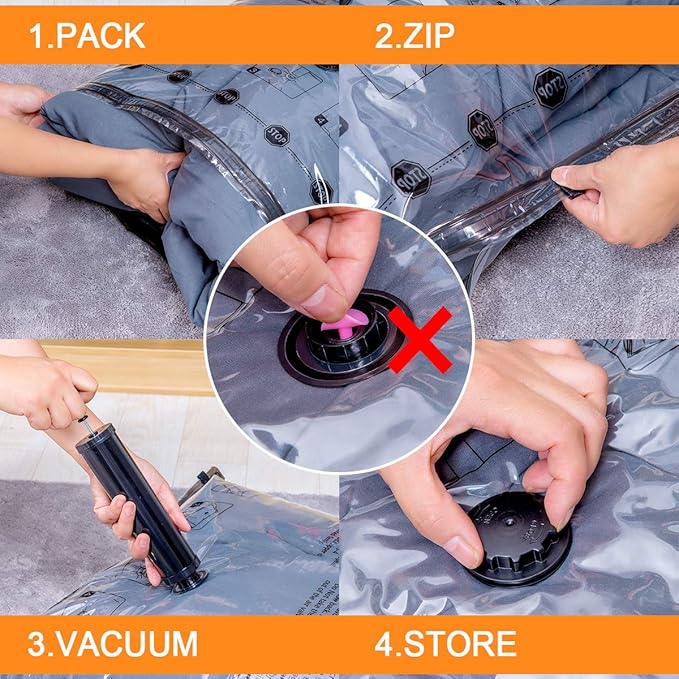 12 Pack Vacuum Storage Bags, Plastic Packaging Bags, Space Saver Sealer - Image 6