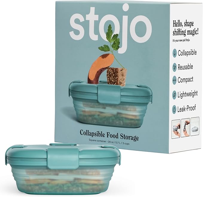 STOJO Collapsible Sandwich Box – 24oz, Reusable Food Storage Container by stojo
