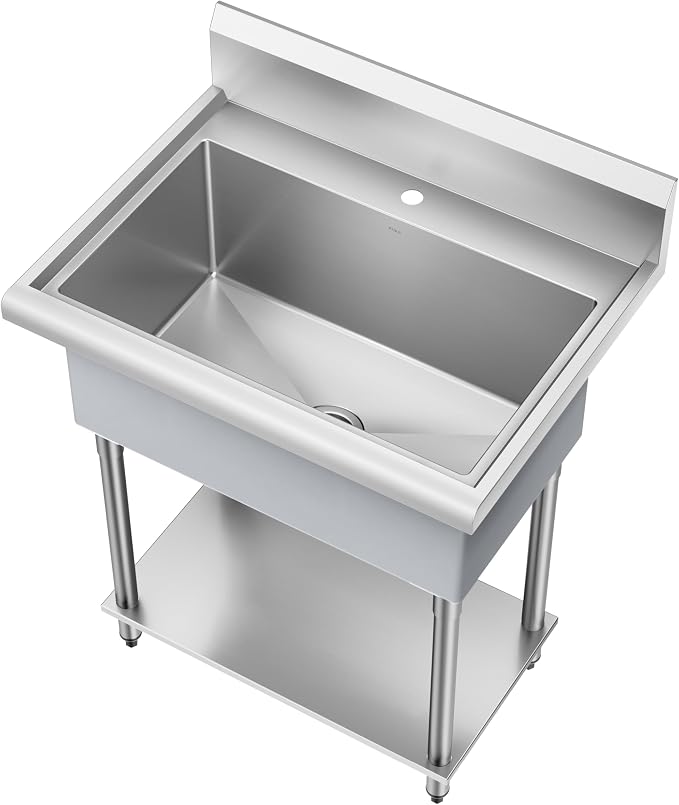 KRAUS Standart Pro 32 Inch 18-Gauge Stainless Steel Scullery Sink, 24 Gallon by KRAUS