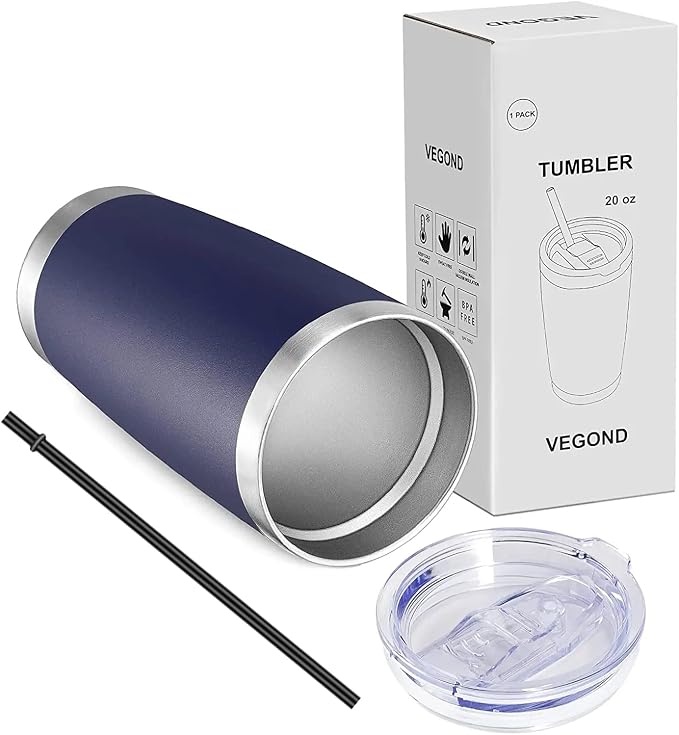 VEGOND 20oz Tumbler with Lid and Straw Stainless Steel Tumbler Cup Vacuum - Image 7