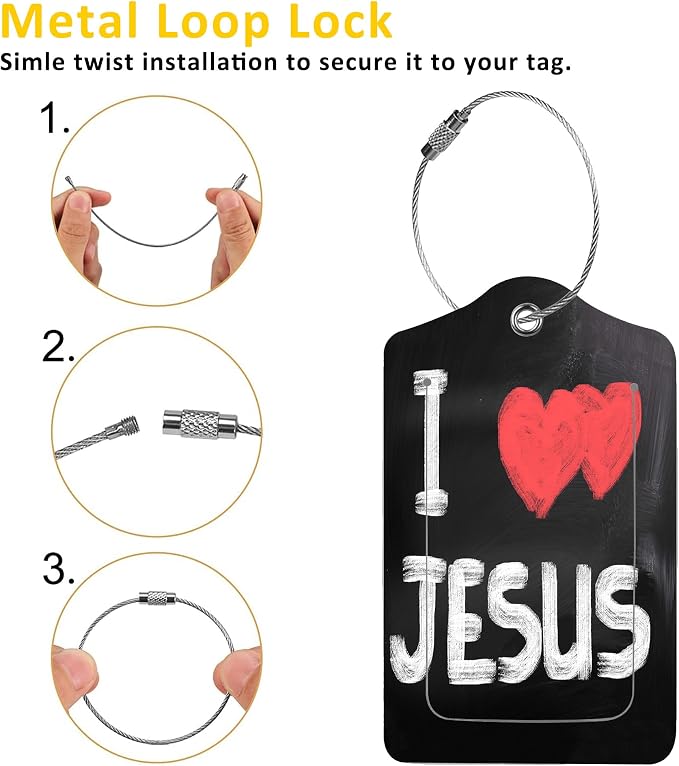 2 Pack I Love Jesus Luggage Tags - Image 3
