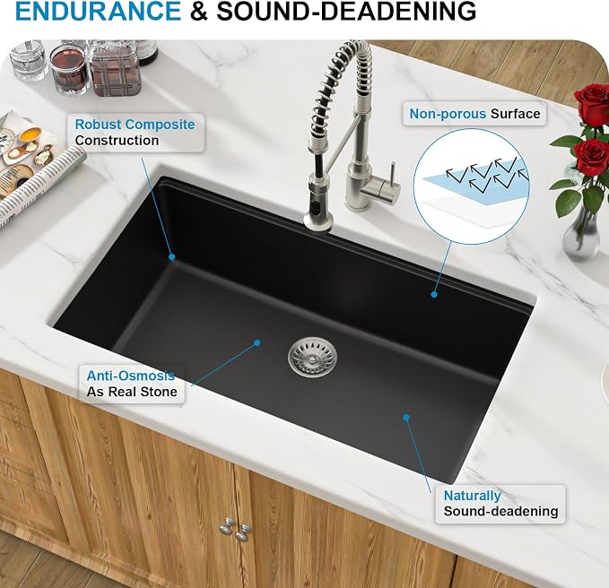 30 Granite Composite Kitchen Sink - Image 8