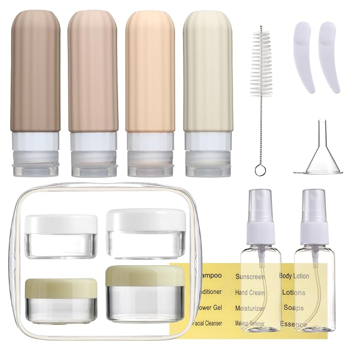 16 Pack Travel Bottles Set for Toiletries, Leakproof Travel Containers for by Mrsdry