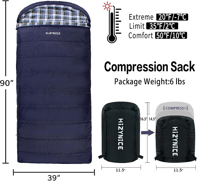 0 Degree Sleeping Bag 100% Cotton Flannel XXL - Image 2