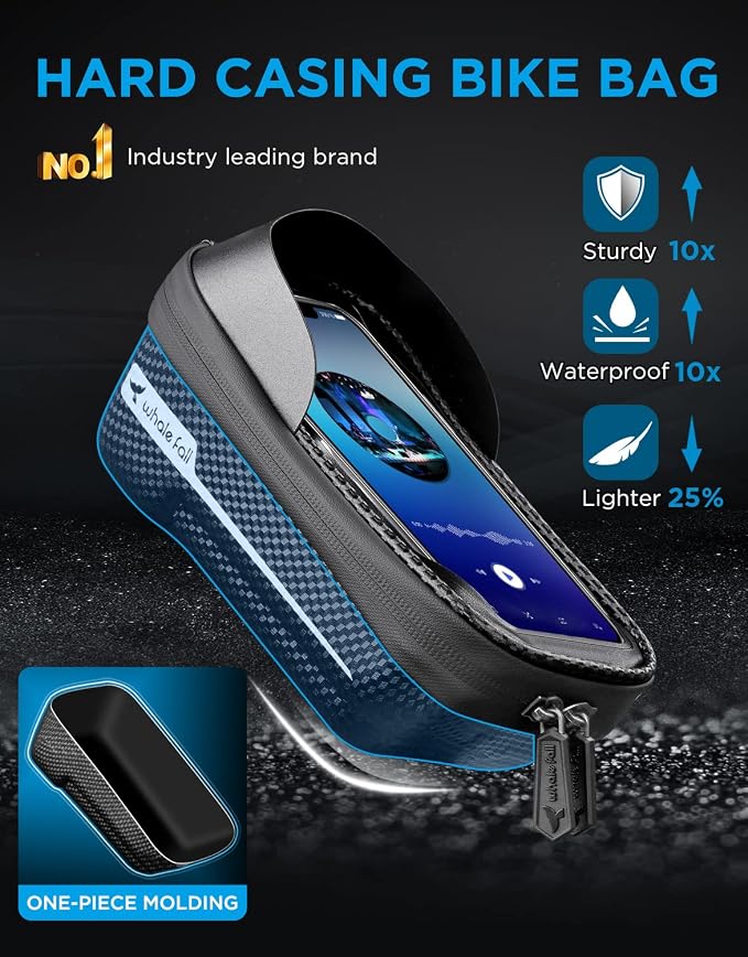 whale fall Bike Phone Frame Bag Waterproof, 3D Eva Hard Shell, Bike Phone Holder - Image 2