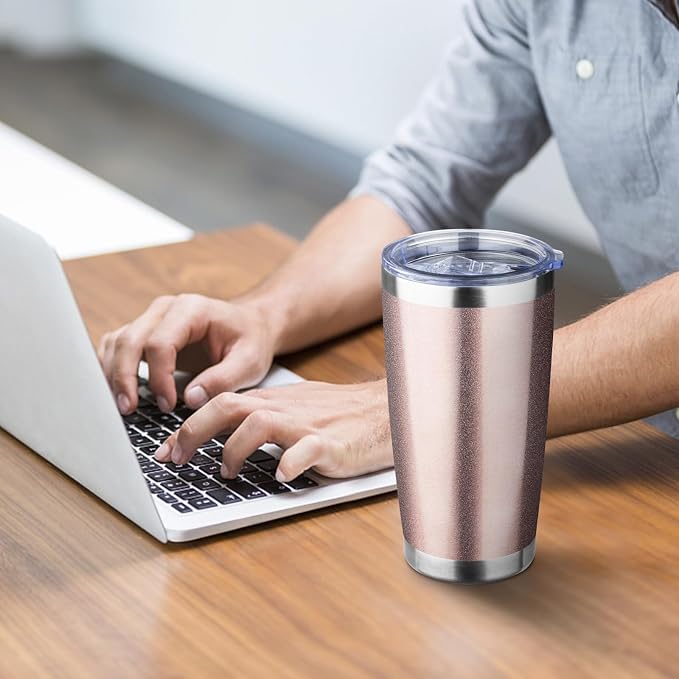20oz Tumbler with Straw and Brush, Stainless Steel Vacuum Insulated tumbler - Image 5