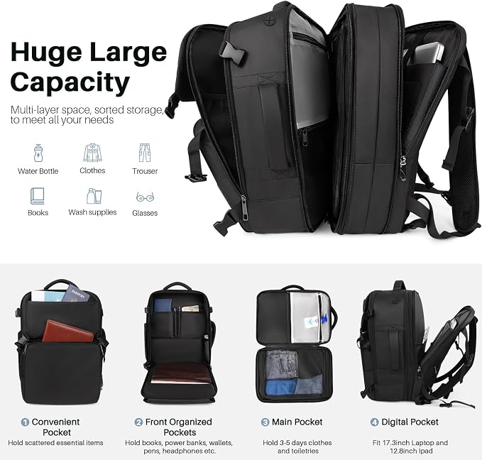 Travel Backpack Carry On Flight Approved, Lightweight Large Travel Backpack - Image 4