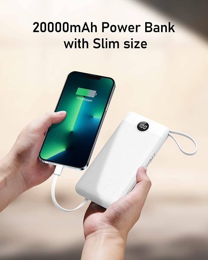 VEEKTOMX Portable Charger with Built-in Cables, 20000mAh Power Bank - Image 7