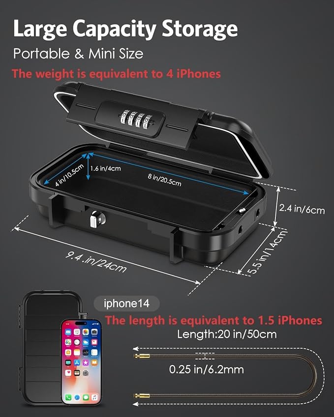 AMIR Portable Safe Box, Combination Security Case LockBox - Image 6