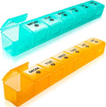 2-Pack Large Weekly Pill Organizer, 7 Day Pill Cases Organizers Once A Day by mossime
