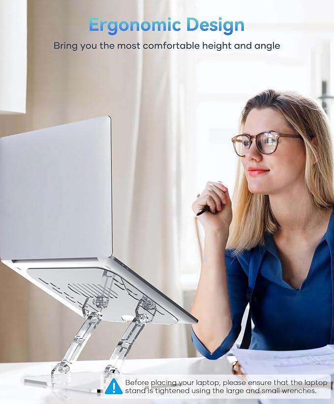 Adjustable Foldable Laptop Stand, Portable Ergonomic Computer Stand - Image 2